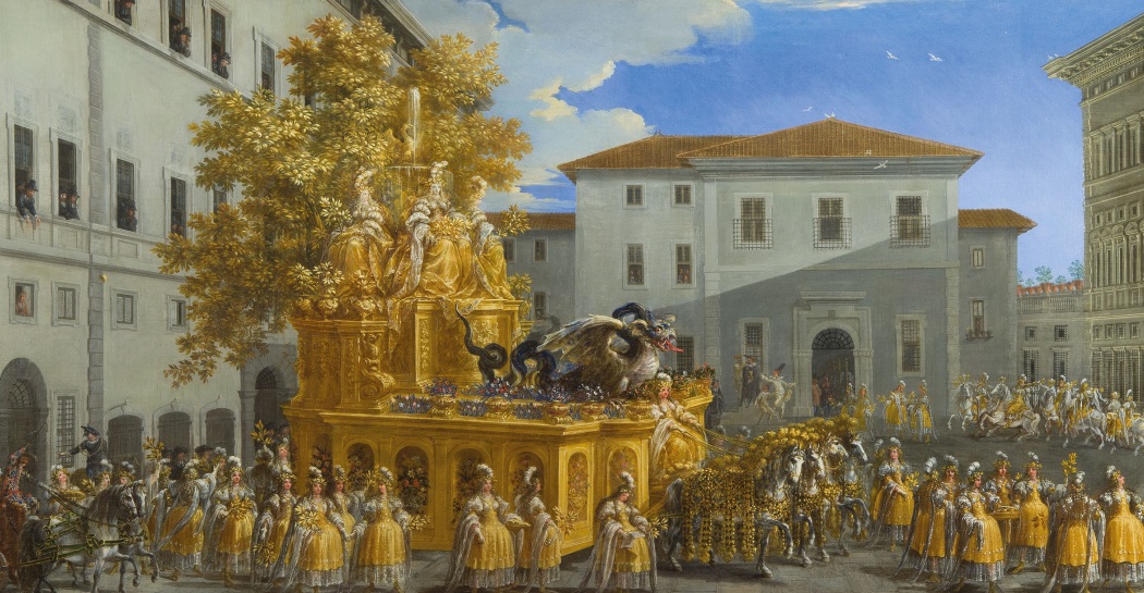 Particolare del dipinto di Johann Paul Schor (1615-1674) - Il carro d’oro (dipinto proveniente dalle Gallerie degli Uffizi di Firenze)