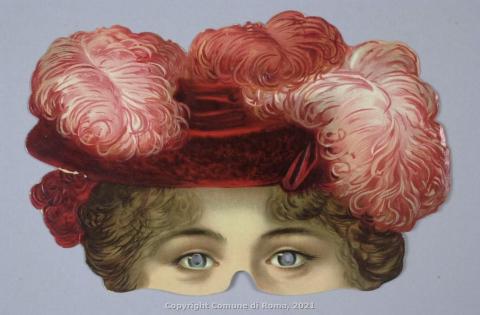 Dama con cappello ornato di piume