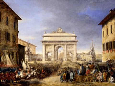 Arco trionfale eretto a ponte Sant'Angelo per la festa della Federazione del 20 marzo 1798