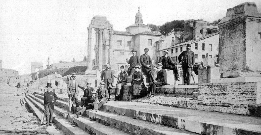 Domenico Rocchi (1856 – post 1914) Archeologi al Foro Romano, 1880 ca. stampa d’epoca ai sali d’argento, AF 1588