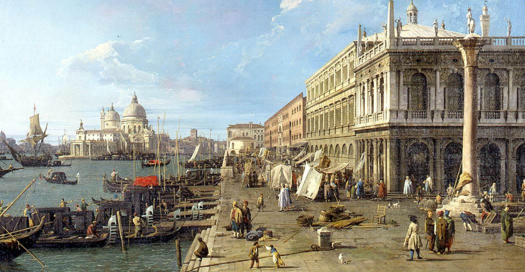 Canaletto (1697-1768) Il Molo verso ovest con la Colonna di San Teodoro a destra, Venezia 1738 circa olio su tela, cm 110,5 x 185,5 Milano, Pinacoteca del Castello Sforzesco, Raccolte d'Arte Antica, 1474 © Comune di Milano - tutti i diritti di legge riservati Photo Credit: Saporetti 1995 Matteo De Fina 2008 Ravelli 2016