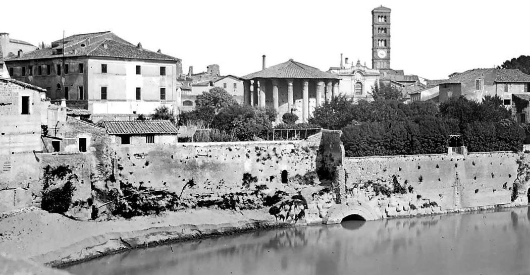 Sbocco nel Tevere della Cloaca Massima (1860 ca.)