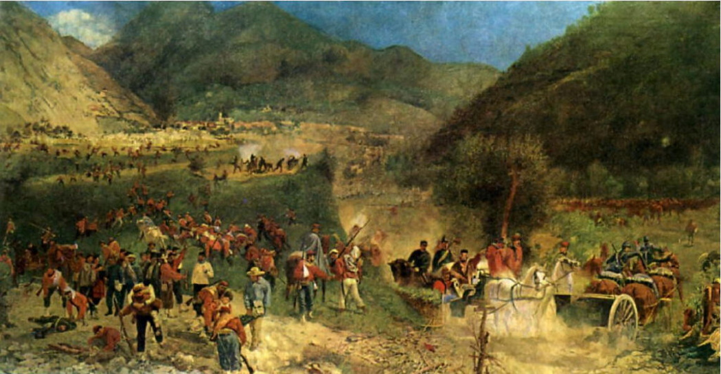 FELICE ZENNARO, “La Battaglia di Bezzecca” – particolare FELICE ZENNARO, “La Battaglia di Bezzecca” – particolare