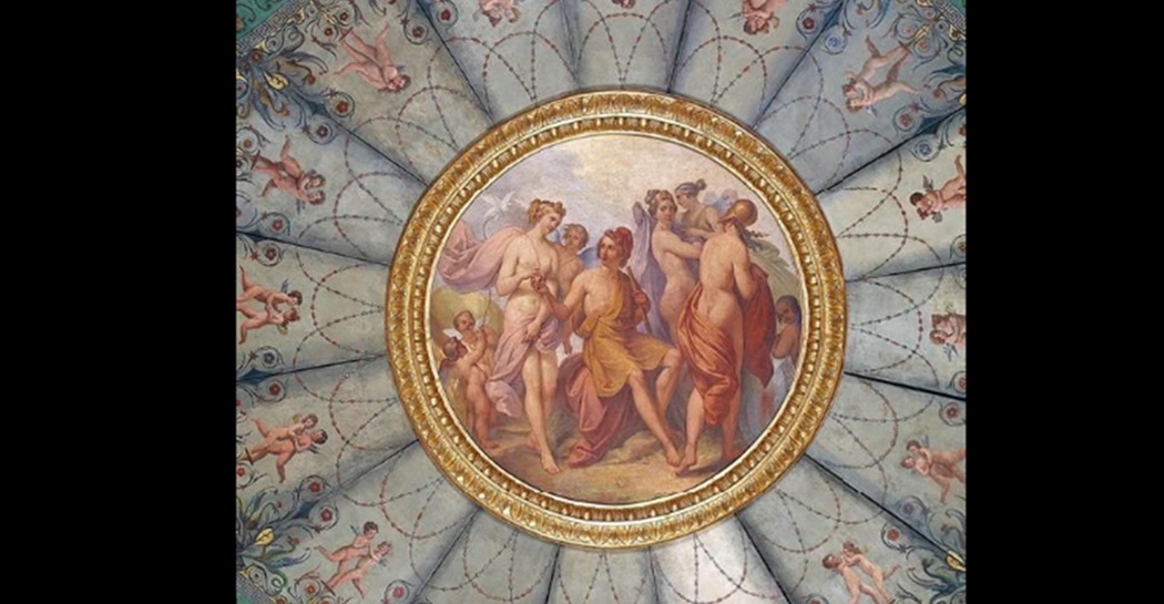 Giudizio di Paride, decorazione del soffitto dell'Alcova Torlonia di Filippo Bigioli, 1837 circa Giudizio di Paride, decorazione del soffitto dell'Alcova Torlonia di Filippo Bigioli, 1837 circa