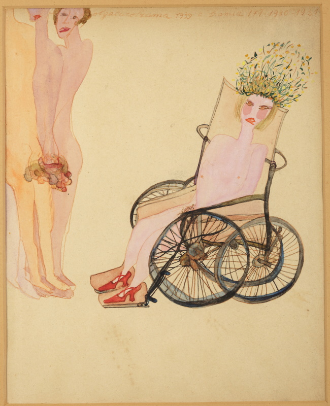 Corso Francia Appassionata 1939 179-1930-1931, 1939, matita e acquerello su carta, 28,5 x 23 cm, collezione privata, Torino © Archivio Carol Rama, Torino Corso Francia Appassionata 1939 179-1930-1931, 1939, matita e acquerello su carta, 28,5 x 23 cm, collezione privata, Torino © Archivio Carol Rama, Torino