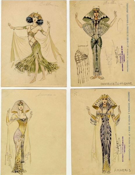 Caramba, figurini per Aida, 1911, tecnica mista su cartoncino Caramba, figurini per Aida, 1911, tecnica mista su cartoncino