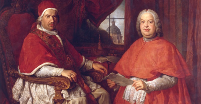 Giovanni Paolo Panini: Benedetto XIV Lambertini e il cardinale Silvio Valenti Gonzaga
