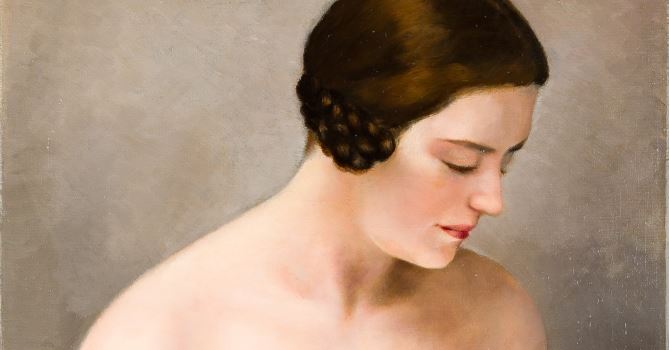 Particolare di Trombadori, Fanciulla nuda che legge Trombadori, Fanciulla nuda che legge