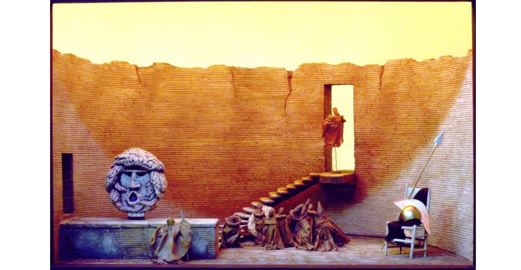 Giacomo Manzù, bozzetto per Oedipus Rex, 1964, tecnica mista su cartone