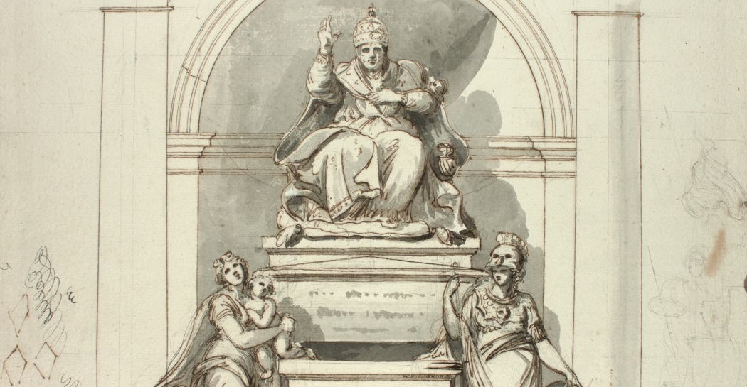 Particolare di Anonio Canova (1757-1822) Studio per un monumento funebre ad un Papa Penna e acquarello, 50,6x39,7 cm Fondazione Musei Civici di Venezia, Museo Correr. Gabinetto dei Disegni e delle Stampe 