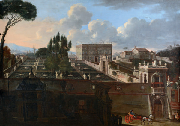 Veduta di villa Aldobrandini a Monte Magnanapoli Veduta di villa Aldobrandini a Monte Magnanapoli