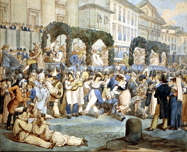  Bartolomeo Pinelli (1781-1835) Scena carnevalesca presso San Carlo al Corso