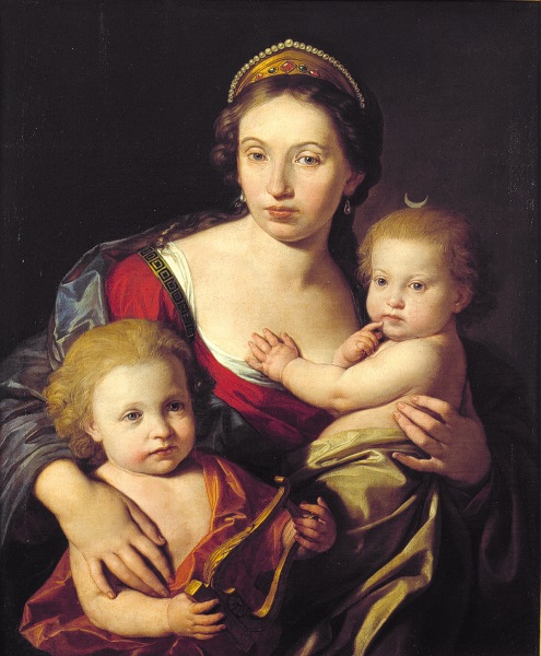 Giuseppe Bottani (1717-1784) Ritratto di Caterina Valadier con i figli Giuseppe e Maria Clementina