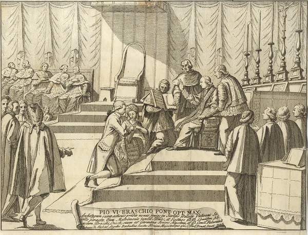 C. Tinti, Matrimonio di Luigi Braschi Onesti e Costanza Falconieri nella Cappella Sistina, 4 giugno 1781 (acquaforte) C. Tinti, Matrimonio di Luigi Braschi Onesti e Costanza Falconieri nella Cappella Sistina, 4 giugno 1781 (acquaforte)