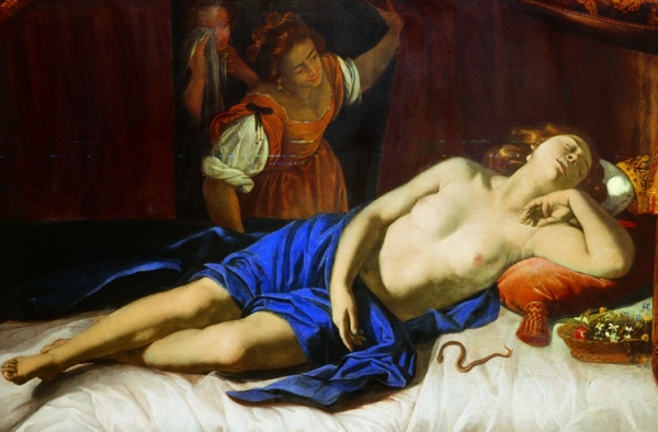 Artemisia Gentileschi, La morte di Cleopatra, 1630-35. Roma, Coll. Privata Artemisia Gentileschi, La morte di Cleopatra, 1630-35. Roma, Coll. Privata