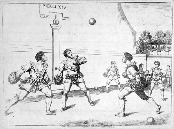 Gioco del pallone nello sferisterio a palazzo Barberini