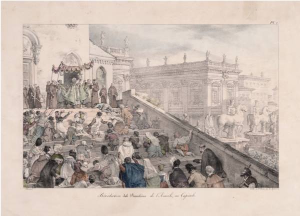Benedizione del “Bambino” dell'Aracoeli, 1823, 1830 litografia a colori inv. GS 2214 Benedizione del “Bambino” dell'Aracoeli, 1823, 1830 litografia a colori inv. GS 2214