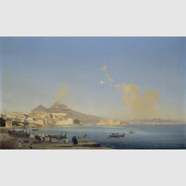 Napoli, Veduta con il Vesuvio, olio su tela. Collezione privata Napoli, Veduta con il Vesuvio, olio su tela. Collezione privata