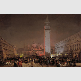 Venezia, Sera di carnvale in Piazza San Marco, 1860, olio su cartoncino intelato. Venezia, Galleria Internazionale d'Arte Moderna Ca' Pesaro Venezia, Sera di carnvale in Piazza San Marco, 1860, olio su cartoncino intelato. Venezia, Galleria Internazionale d'Arte Moderna Ca' Pesaro
