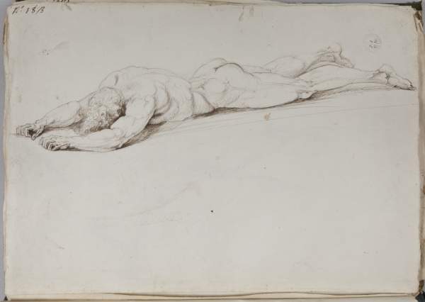 Antonio Canova. Nudo bocconi con le braccia alzate sopra il capo