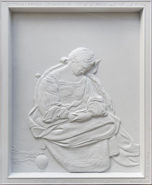 Maddalena Doria Pamphilj, Michelangelo Merisi detto il Caravaggio Quadro Tattile HandSight.net, 2016, resina, 41 X 33cm Maddalena Doria Pamphilj, Michelangelo Merisi detto il Caravaggio Quadro Tattile HandSight.net, 2016, resina, 41 X 33cm