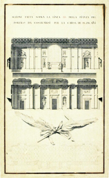 Girolamo Toma (1738 ca.-1795 post), da Nicola Salvi (Roma, 1697-1751) Progetto per la chiesa dei Santi Apostoli, sec. metà del sec. XVIII Girolamo Toma (1738 ca.-1795 post), da Nicola Salvi (Roma, 1697-1751) Progetto per la chiesa dei Santi Apostoli, sec. metà del sec. XVIII