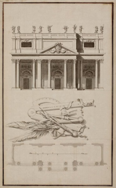 Girolamo Toma (1738 ca.-1795 post), da Nicola Salvi (Roma, 1697-1751) Progetto per la chiesa dei Santi Apostoli, sec. XVIII 