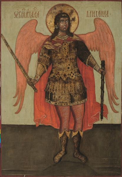 San Michele Arcangelo Inizio XVIII secolo 87,4 × 61 cm Legno, tempera Regione della Volga Museo dell’icona russa San Michele Arcangelo Inizio XVIII secolo 87,4 × 61 cm Legno, tempera Regione della Volga Museo dell’icona russa
