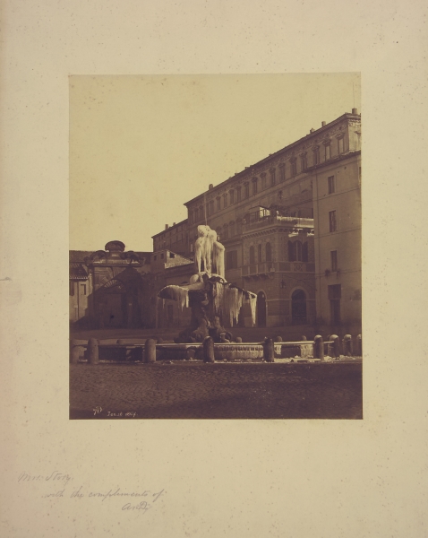 Antonio D’Alessandri (L’Aquila 1818 – Roma 1893) La fontana del Tritone ghiacciata 1864 datata Antonio D’Alessandri (L’Aquila 1818 – Roma 1893) La fontana del Tritone ghiacciata 1864 datata