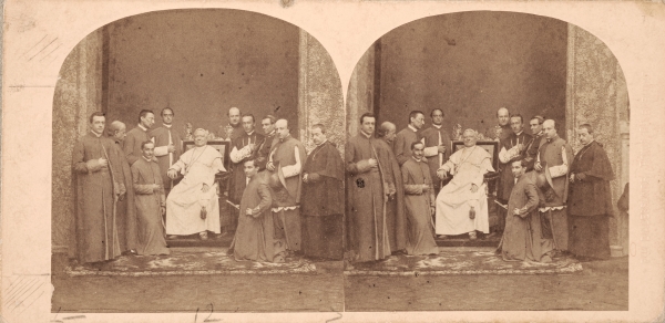Antonio e Paolo Francesco D’Alessandri, Pio IX con i prelati dell’Anticamera Segreta nel ninfeo della Casina di Pio IV in Vaticano 1860 - 1865 Antonio e Paolo Francesco D’Alessandri, Pio IX con i prelati dell’Anticamera Segreta nel ninfeo della Casina di Pio IV in Vaticano 1860 - 1865