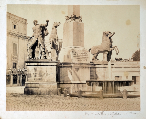 Fotografo non identificato I Dioscuri della fontana di Monte Cavallo al Quirinale 1855 – 1860 Fotografo non identificato I Dioscuri della fontana di Monte Cavallo al Quirinale 1855 – 1860