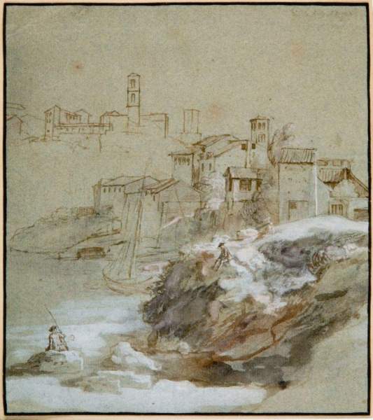 02. Claude Joseph Vernet, Il Tevere e l’Aventino, acquerello, 1740-1750 (GS 884) 02. Claude Joseph Vernet, Il Tevere e l’Aventino, acquerello, 1740-1750 (GS 884)