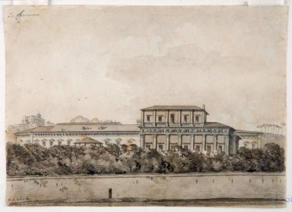 05. Victor Jean Nicolle, Veduta con il palazzo della Farnesina e palazzo Corsini, acquerello, 1787-1798 (GS 927) 05. Victor Jean Nicolle, Veduta con il palazzo della Farnesina e palazzo Corsini, acquerello, 1787-1798 (GS 927)