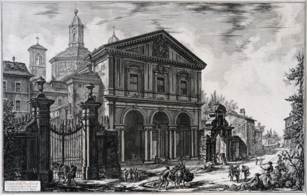 Giovanni Battista Piranesi, Basilica di San Sebastiano, 1750-1760, acquaforte, Museo di Roma Giovanni Battista Piranesi, Basilica di San Sebastiano, 1750-1760, acquaforte, Museo di Roma
