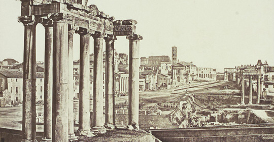 Constant Eugène, Veduta del Foro Romano e resti del Tempio di Saturno, 1850-1857 Constant Eugène, Veduta del Foro Romano e resti del Tempio di Saturno, 1850-1857