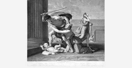 G.Folo, S.Tofanelli da Poussin, Strage degli innocenti, bulino, 1800-1836 circa