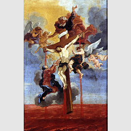 Courtois Guillaume (Sain-Hippolyte (Borgogna) 1628 - Roma 1679), Crocifissione, 1671-1672, Dipinto, cm. 49.7x76.7 Courtois Guillaume (Sain-Hippolyte (Borgogna) 1628 - Roma 1679), Crocifissione, 1671-1672, Dipinto, cm. 49.7x76.7