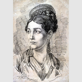 Pinelli Bartolomeo (Roma 1781 - Roma 1835), Ritratto femminile, romana di Trastevere, 1820, Disegno, mm. 450x640 Pinelli Bartolomeo (Roma 1781 - Roma 1835), Ritratto femminile, romana di Trastevere, 1820, Disegno, mm. 450x640