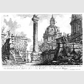 Piranesi Giovanni Battista (Mogliano Veneto 1720 - Roma 1778), Colonna Traiana e Foro di Traiano, 1756 Piranesi Giovanni Battista (Mogliano Veneto 1720 - Roma 1778), Colonna Traiana e Foro di Traiano, 1756