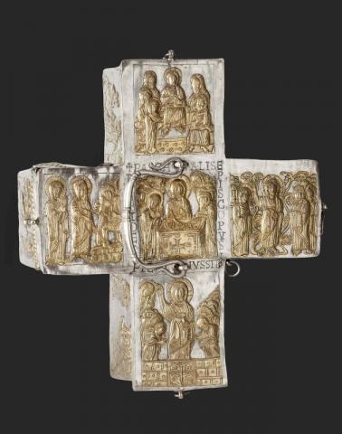 Custodia cruciforme di papa Pasquale I 817-824 Argento lavorato Città del Vaticano, Musei Vaticani Credits: “FOTO@GOVERNATORATO SCV-DIREZIONE DEI MUSEI. TUTTI I DIRITTI RISERVATI”
