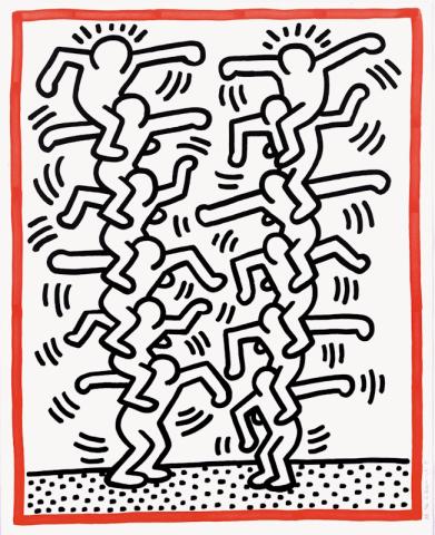 Keith Haring Three lithographs / Tre litografie 1985 Litografia su carta 101,5 × 81 cm © Keith Haring Foundation Courtesy of Nakamura Keith Haring Collection Keith Haring Three lithographs / Tre litografie 1985 Litografia su carta 101,5 × 81 cm © Keith Haring Foundation Courtesy of Nakamura Keith Haring Collection