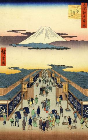Utagawa Hiroshige_Surugacho dalla serie Meisho Edo Hyakkei