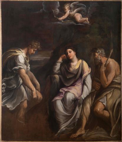 Guido Reni, Silvio, Dorinda e Linco (Allegoria dell’amore rifiutato), 1596-1598, olio su tela, cm 100 x 87, Roma, Musei Capitolini-Pinacoteca
