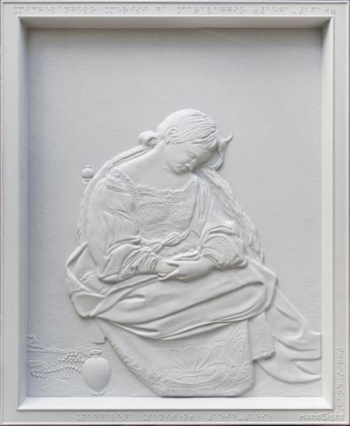 Maddalena Doria Pamphilj, Michelangelo Merisi detto il Caravaggio  Quadro Tattile HandSight.net, 2016, resina, 41 X 33cm