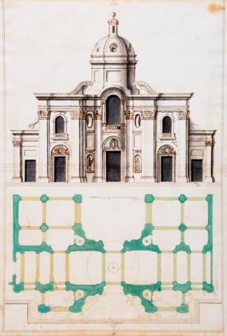 F. Ferruzzi (Roma 1678-1745) Progetto per tribuna chiesa Natività di Nostro Signore Gesù Cristo dell’Arciconfraternita degli Agonizzanti, 1730