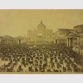 Antonio e Paolo Francesco D??Alessandri, Piazza San Pietro gremita di carrozze in occasione della benedizione papale, 1865 circa