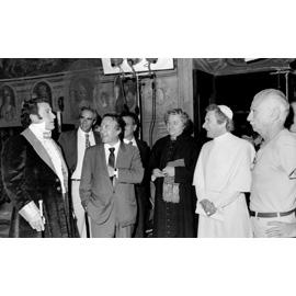Primo ciak de “Il Marchese Del Grillo” in Campidoglio: Alberto Sordi, Camillo Milli, Paolo Stoppa e Mario Monicelli 8 settembre 1981